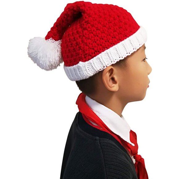 Christmas Santa Hat for Adult Women Men Kids Girl Boy Xmas Ski Knit Warm Hat Fes - Picture 2 of 7